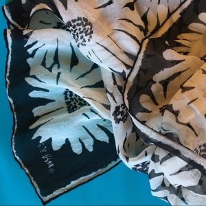 Vintage VERA “shades of gray” silk (?) scarf!
